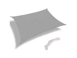 GIGIKILL Guarda Sol Bloqueador De Uv 25 M X 25 M Em Polietileno De Alta Densidade Cinza Claro Para Pátio Com Argolas Em D De Aço Inoxidável