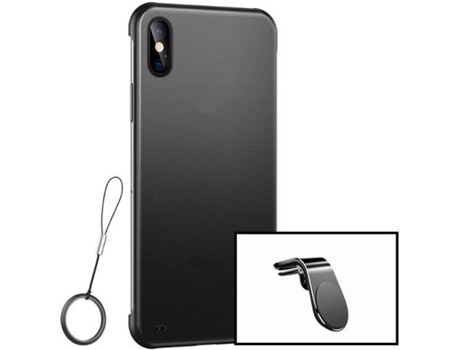Kit Soporte Magnético L Safe Driving Coche y Funda Invisible Bumpe Xiaomi Redmi 9A Sport PHONECARE Transparente Negro