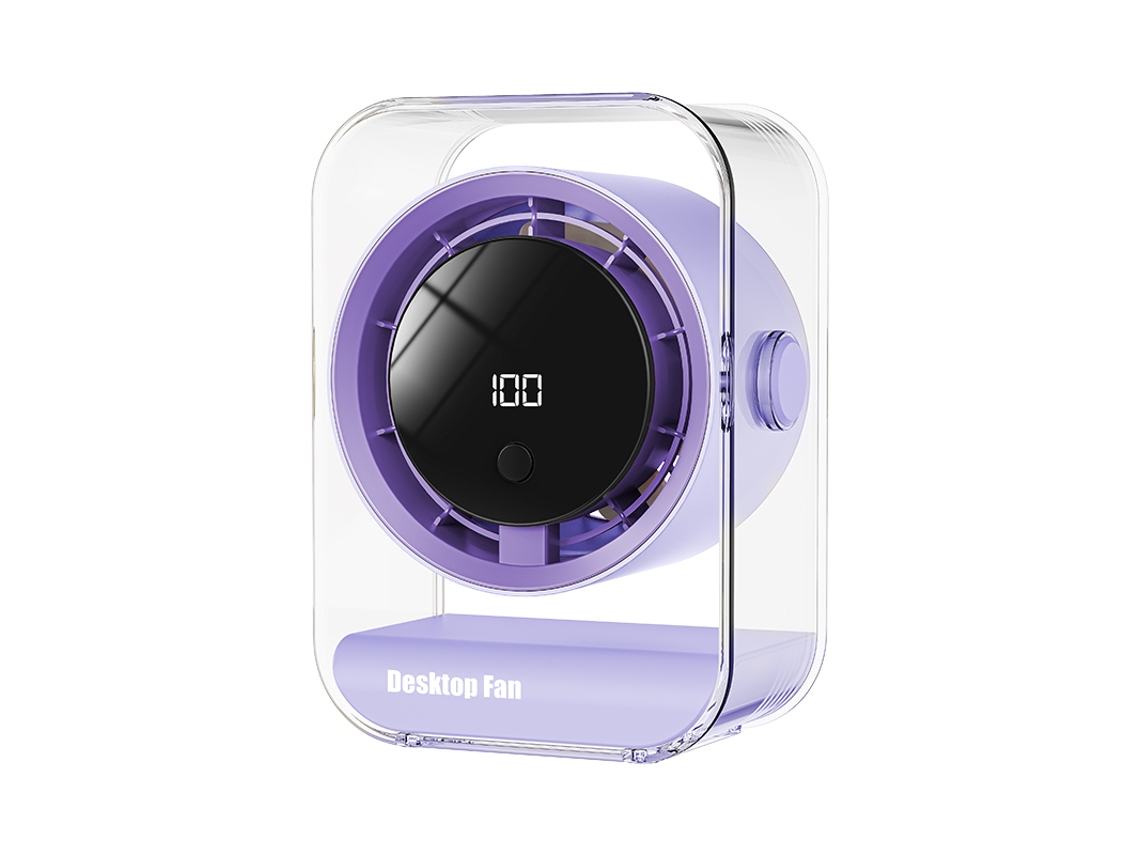 Ventilador De Mesa Eifson Pantalla Digital 100 Velocidades Rotación 720°morado