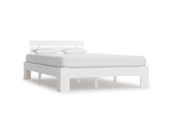 Estructura De Cama Sin Colchón Madera De Pino Blanco 120x200 Cm