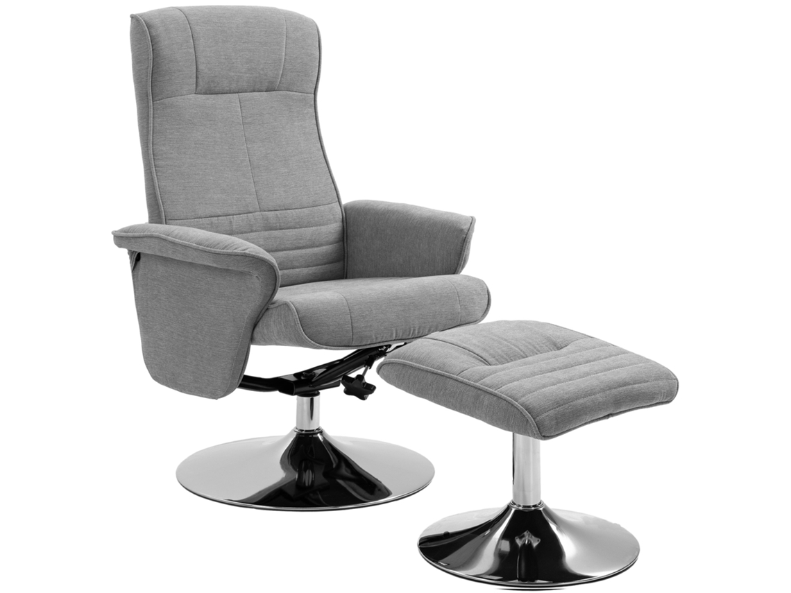 Sillón Reclinable, Reposapiés, 150kg, 69x71x104cm, Gris