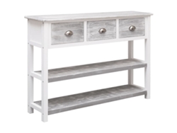 Aparador Madera Maciza De Paulownia Gris Antiguo 108x30x76 Cm