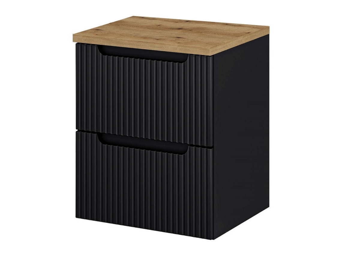 Mueble bajo lavabo Newport de pared con 2 cajones MDF 50x60x40 cm - Negro/Roble