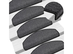 Alfombras para escaleras (15 unidades, 65 x 24 x 4 cm, antracita, DKD HOME DECOR)