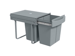 Papelera empotrada bajo fregadero, 2 cubos interiores desmontables de 20 L, práctica y gris, 52 x 33,5 x 41 cm, Bga Store