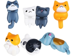 Juego De 6 Figuras De Gatos En Miniatura De Pvc, Decoraciones Para