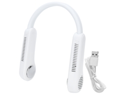 Ventilador de cuello portátil y ajustable con iones negativos, alimentado por USB.