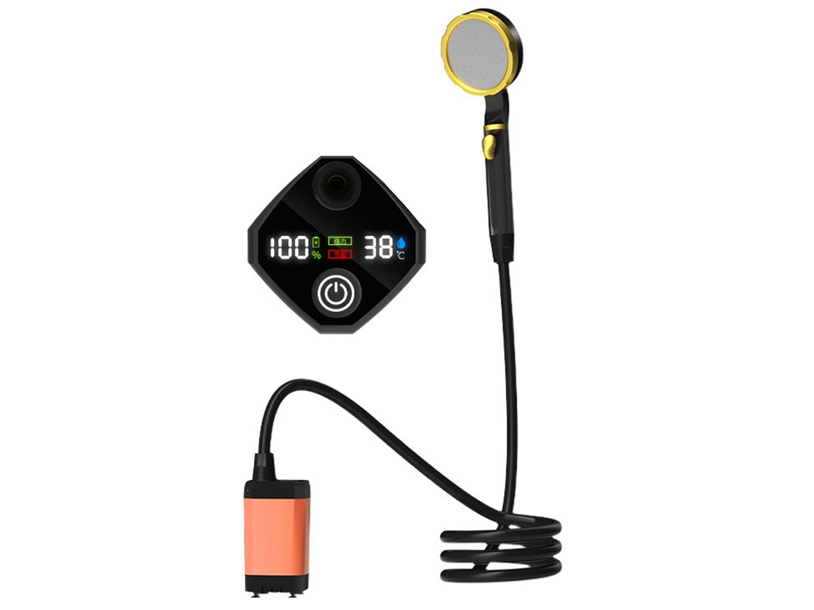 Bomba De Ducha Eléctrica Portátil Recargable Para Camping Con Pantalla Digital Inteligente