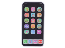 Teléfono de juguete educativo multifuncional ATS con música y luces para bebés y niños pequeños, blanco.