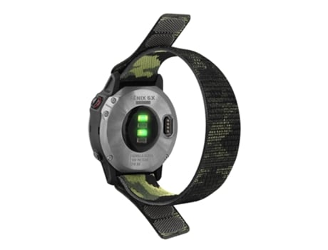 Correa de nailon ajustable con lazo para Garmin Descent G1/Fenix 7/6 Pro/5 Plus - camuflaje verde