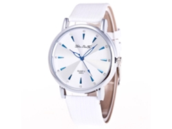 Reloj De Pulsera De Cuarzo Con Piedras Strass Elegante Casual Unisex Zhoulianfa Blanco