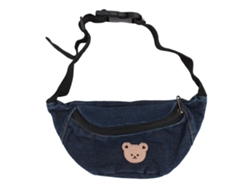 Ats-bolsa De Cintura Infantil Cool De Lona Con Patrón De Oso Ajustable, Color Azul Oscuro Para Niños