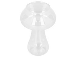 Baok - Jarrón de vidrio transparente resistente a altas temperaturas con diseño de hongo para regalos, decoración del hogar y la oficina.