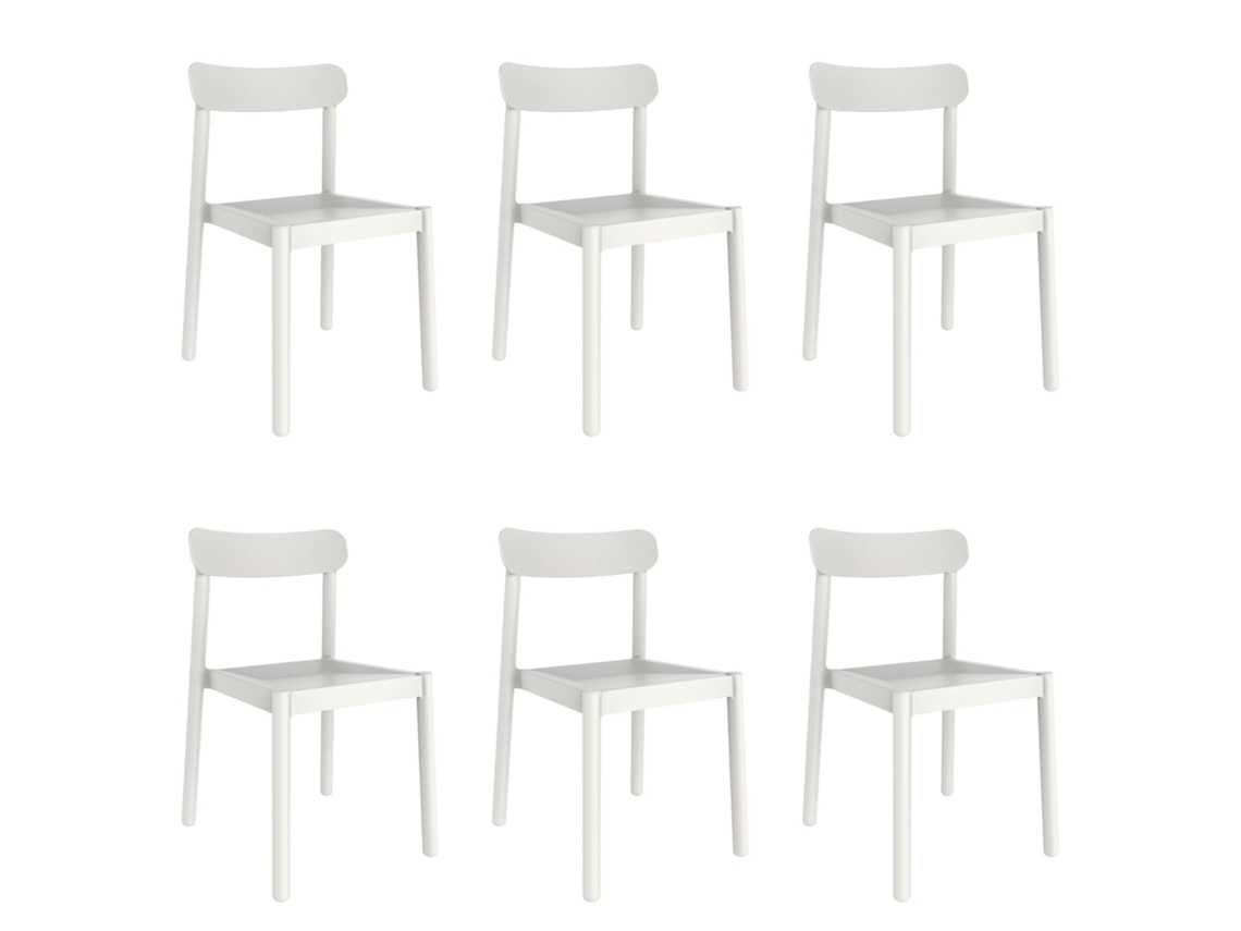 GARBAR ELBA Set 6 Silla Interior Exterior Blanco