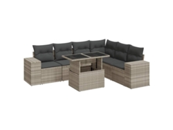 Conjunto 7 De Sofás Para Jardín VIDAXL Gris Poli Ratán