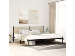 Estructura De Cama Sin Colchón Metal Roble Sonoma 200x200 Cm