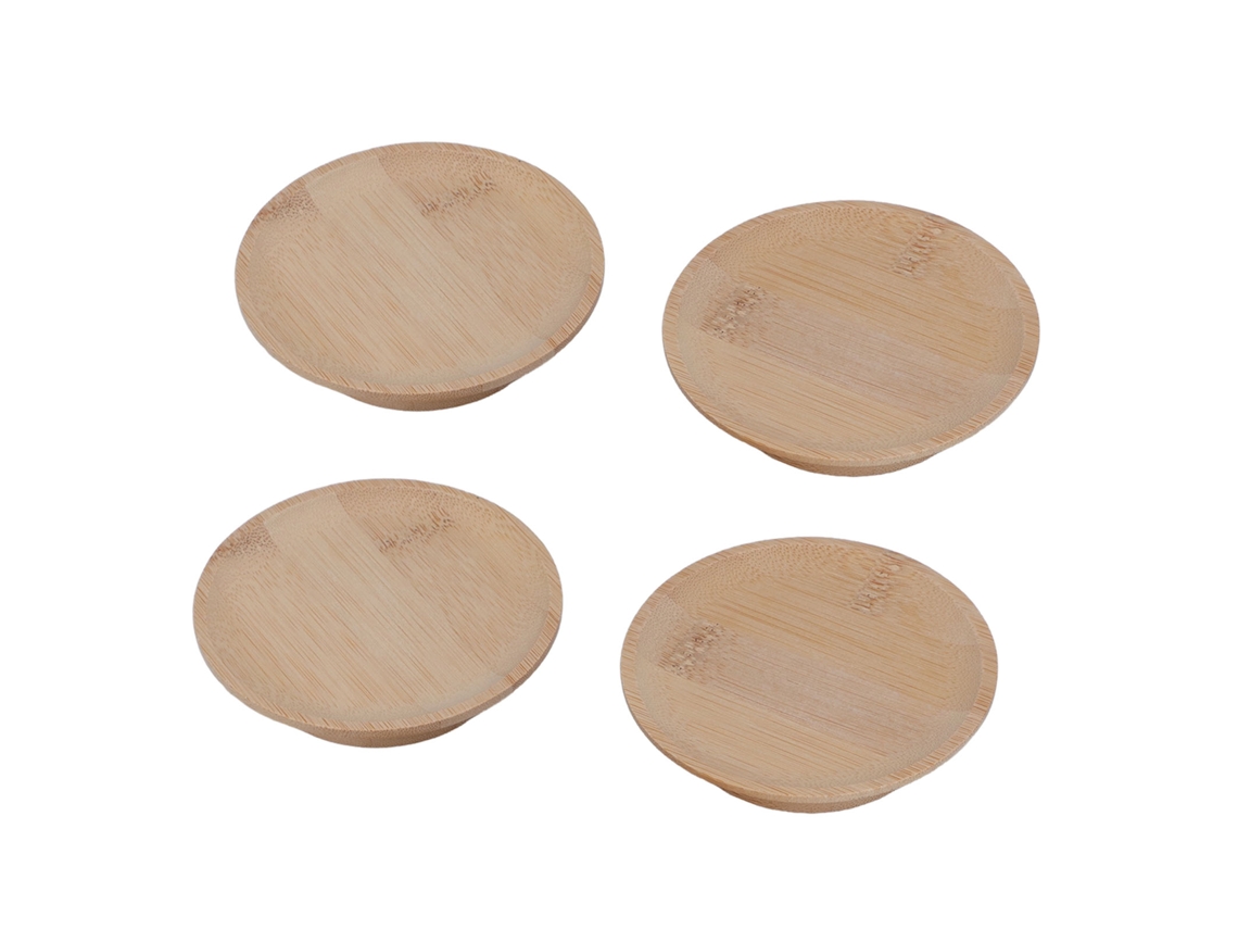 4 Tapas Multifuncionales Antideslizantes De Bambú Para Copas De Vino, Ideales Para Fiestas Y Reuniones Familiares.