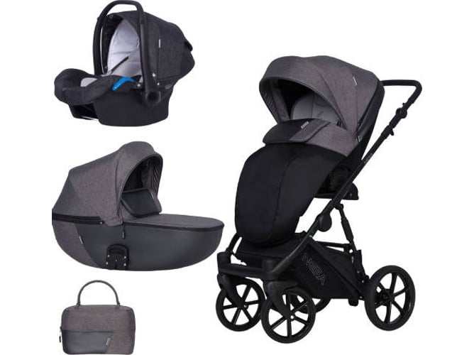 Carrito de Bebé Individual RIKO Nesa + Kite Isofix Ready Antracita