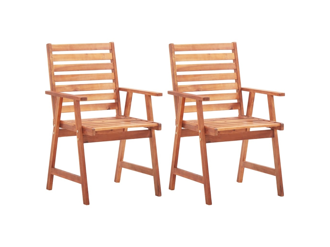 Sillas de comedor de jardín, 2 piezas, madera maciza de acacia, DKD HOME DECOR