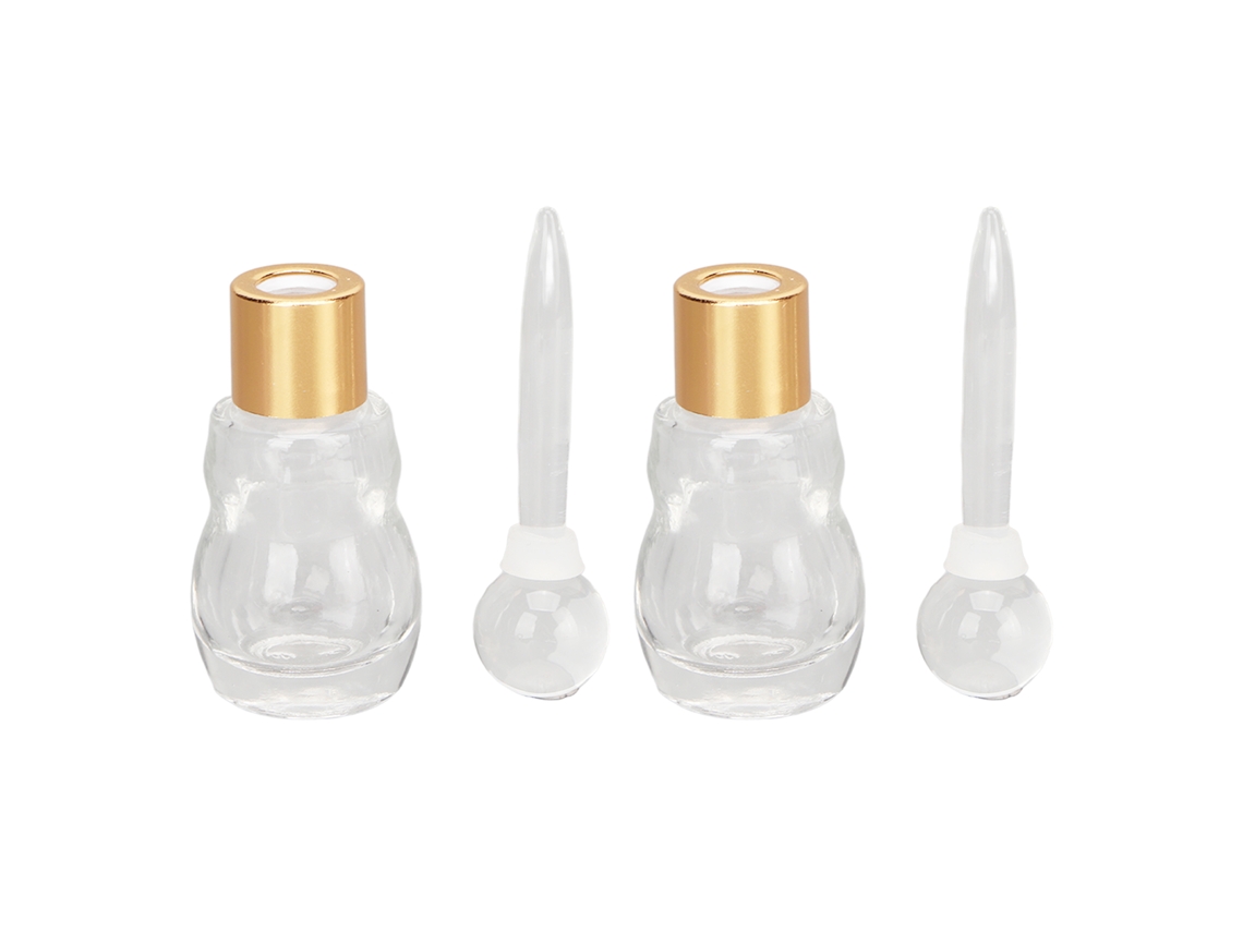 2 frascos de perfume portátiles recargables de 8 ml, vacíos, para viajes.