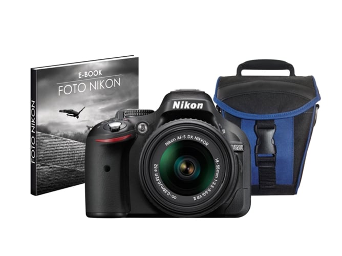 Kit Cámara Réflex NIKON D5200+18/55VRII+EST+LIV(EX) (24.1 MP - ISO: 100 a 6400 - Sensor: APS-C)