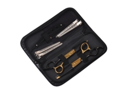 Vlrla-10pcs Cabelodressing Scissors Conjunto Com Razor, Clips Cape