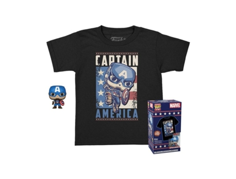Figura FUNKO Pocket Pop! & Tee Marvel - Captain America (L)