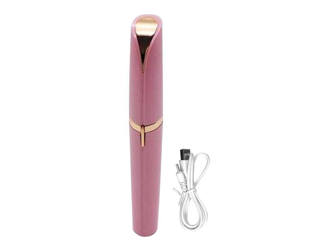 Depilador Elétrico Facial e Corporal em Formato de Batom Rosa com Cabo USB - 2026 - Ideal para Mulheres