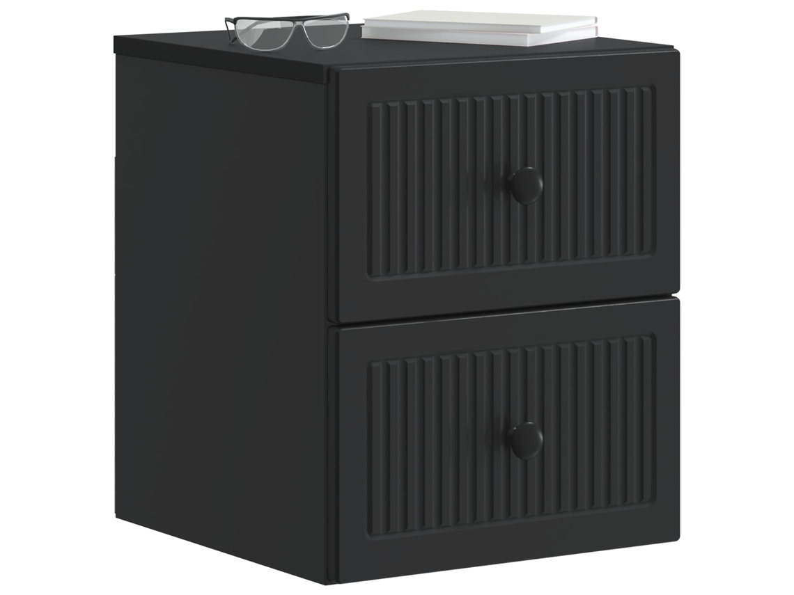 Maison Exclusive - Mesita De Noche De Pared 2 Pcs Negro 33 X 34,5 X 40 Cm