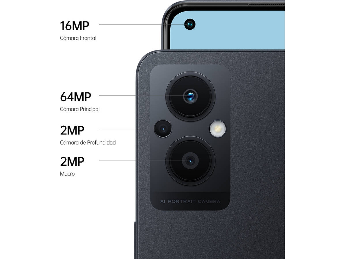 Smartphone OPPO Reno 8 Lite 5G (6.4'' - 8 GB - 128 GB - Negro)