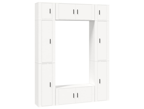 Conjunto 8 de muebles para TV VIDAXL madera contrachapada blanco