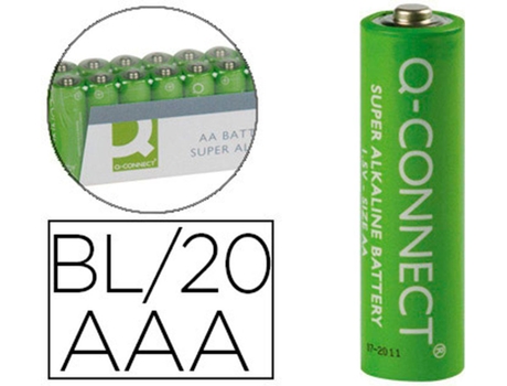 Paquete de 20 pilas alcalinas AAA Q Connect