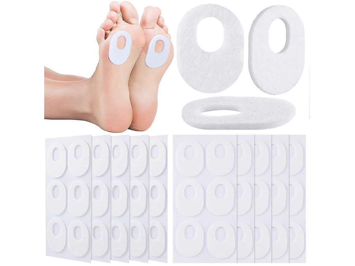 60 Protectores Ovalados De Fieltro Suave Para Callos, Protectores Blancos Para Callos En Los Pies.