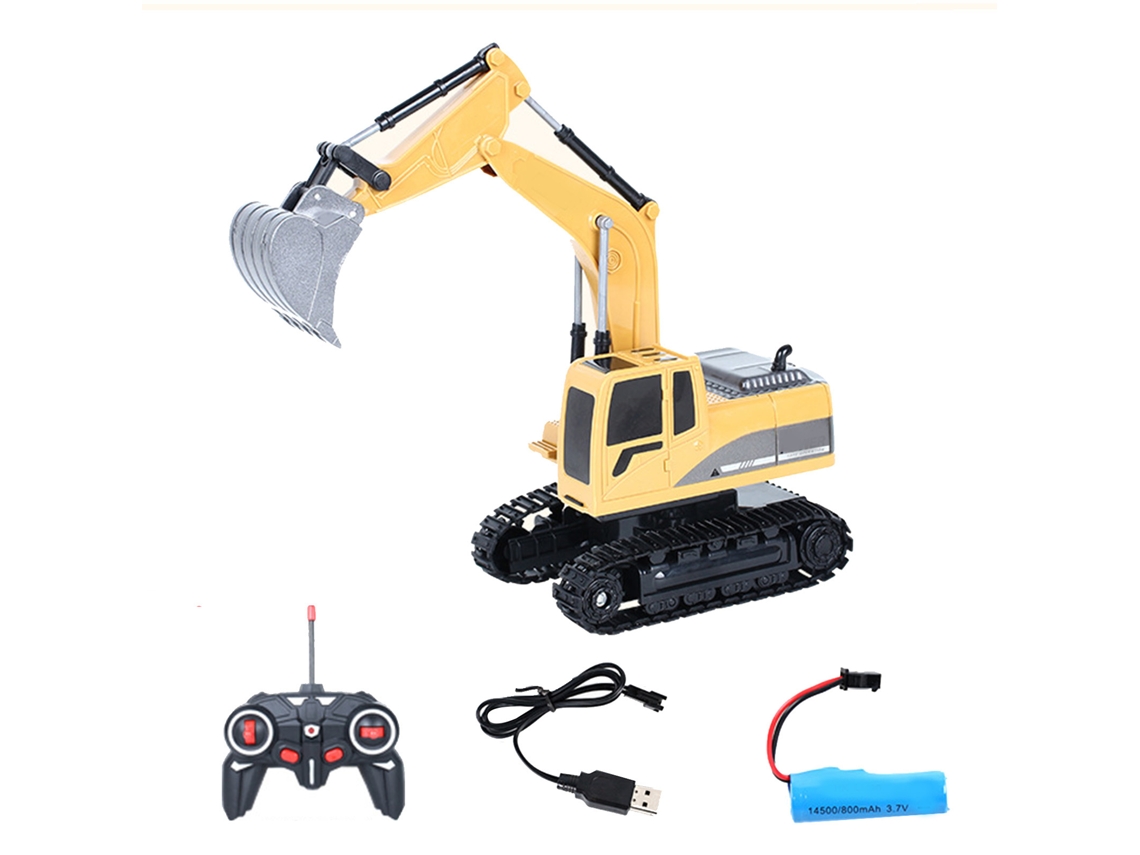 Excavadora De Juguete Con Control Remoto De 6 Canales, Luces, Sonido Y Rotación Libre.