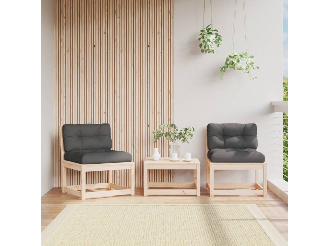 Sofás De Jardín | Sofá De Exterior Con Cojines 2 Uds Madera Maciza De Pino Wsd455081