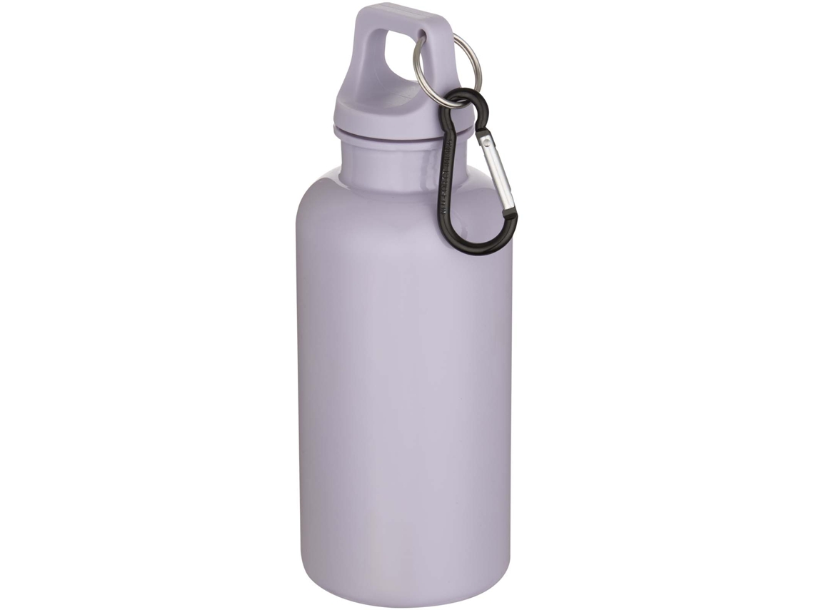 Botella De 400 Ml De Color Liso De Plástico Reciclado Con Certificado Rcs Y Mosquetón "oregon"