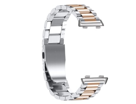 Correa Smartwatch para OPPO Watch 46mm Acero con Tres Cuentas (Plata Oro Rosa)