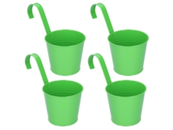4 Macetas Colgantes De Hierro Para Suculentas Y Flores Con Ganchos Desmontables