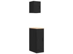 Armarios de garaje de 2 piezas de madera negra de MAISON EXCLUSIVE