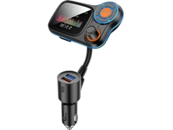 Transmisor Bluetooth manos libres con pantalla LCD, dos puertos USB y calidad de sonido de alta fidelidad (negro) Yizhood