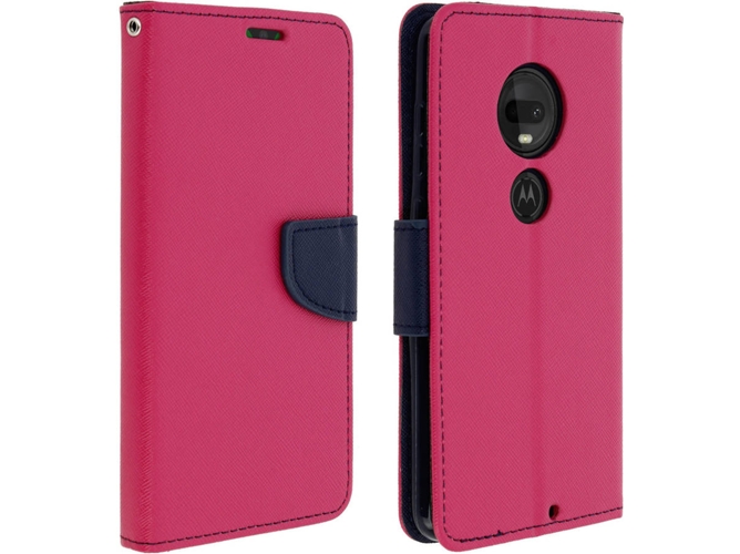 Funda Motorola Moto G7, G7 Plus AVIZAR Fancy Wallet Rosa