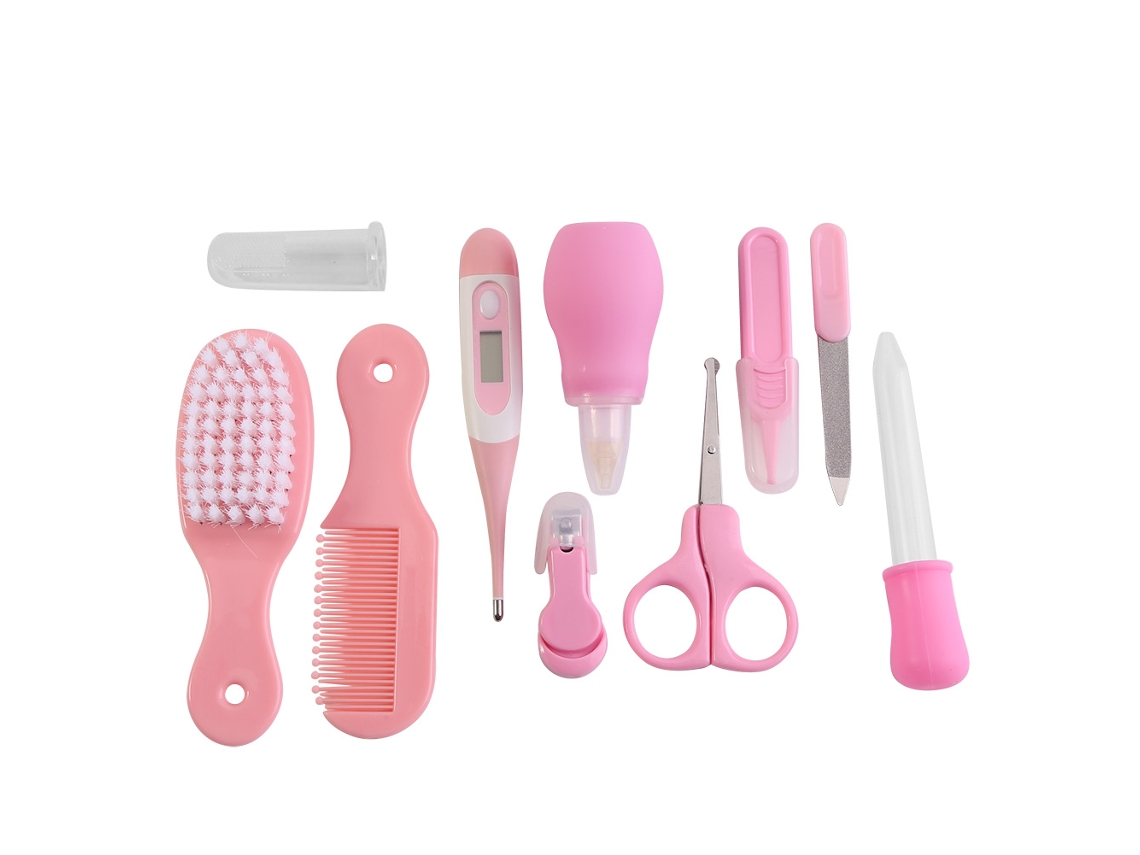 Kit De Cuidado Para Bebés De 10 Piezas: Salud, Uñas, Cabello, Termómetro, Aseo Personal (rosa).