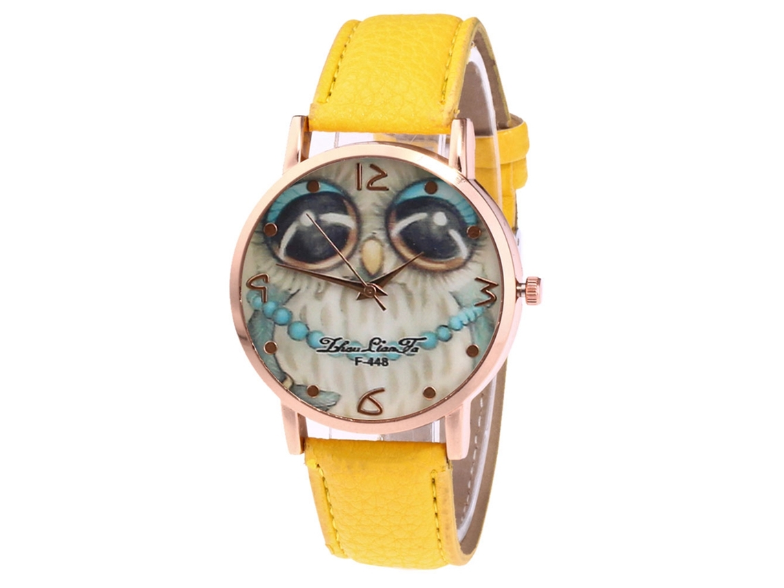 Reloj De Cuarzo Unisex Con Correa De Cuero Pu Zhoulianfa Casual (amarillo)