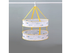 Cesta De Secado Plegable De Dos Niveles Para Ropa Y Fruta Con Ganchos Para Colgar.