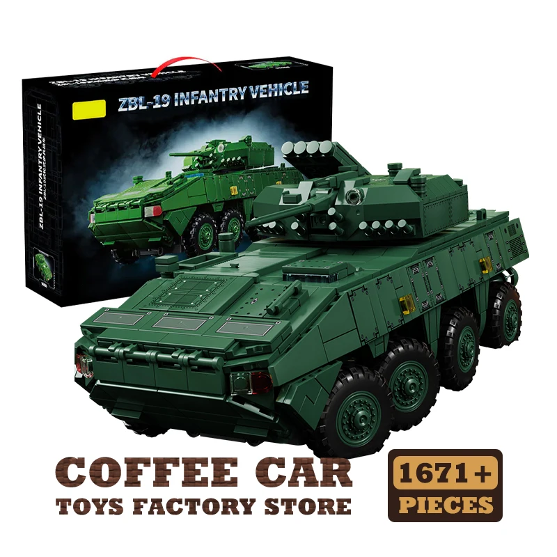 Vehículo blindado - Juguete de bloques de construcción - Modelo militar en bloques - Regalo para adultos, niños y niñas.