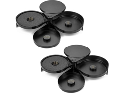 Paquete De 2 Escarchadores De Vasos De 3 Capas Con Esponja, Herramienta De Barman De Plástico Negro Para Margaritas Y Cócteles.