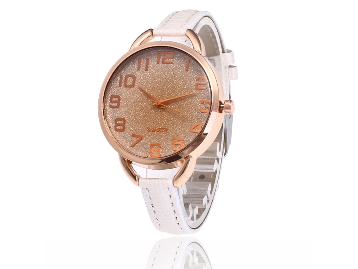 Reloj De Pulsera Para Mujer, Estilo Coreano, Cuarzo Sencillo Y Elegante, Correa De Cuero Blanco.