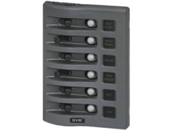 Interruptor BLUE SEA Weatherdeck Panel Circuit Breaker 6 Position Gris