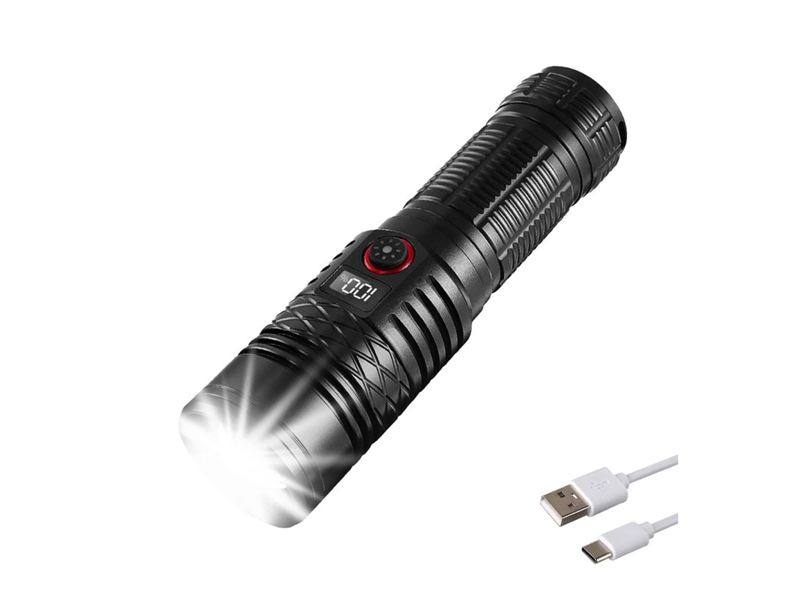 Linternas Recargables De Alto Lumen, Linterna Super Brillante, Linterna Táctica Ajustable 5 Modos De Luz Portátil Impermeable Para Emergencias Szsmart