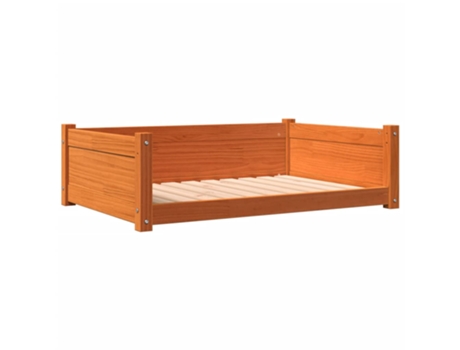 Cama para perros madera maciza pino marrón cera VIDAXL (95,5x65,5x28 cm)